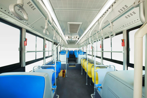 32 Seater Luxury Electric Bus 12m Wheelbase 6100mm Mileage 300 - 450km